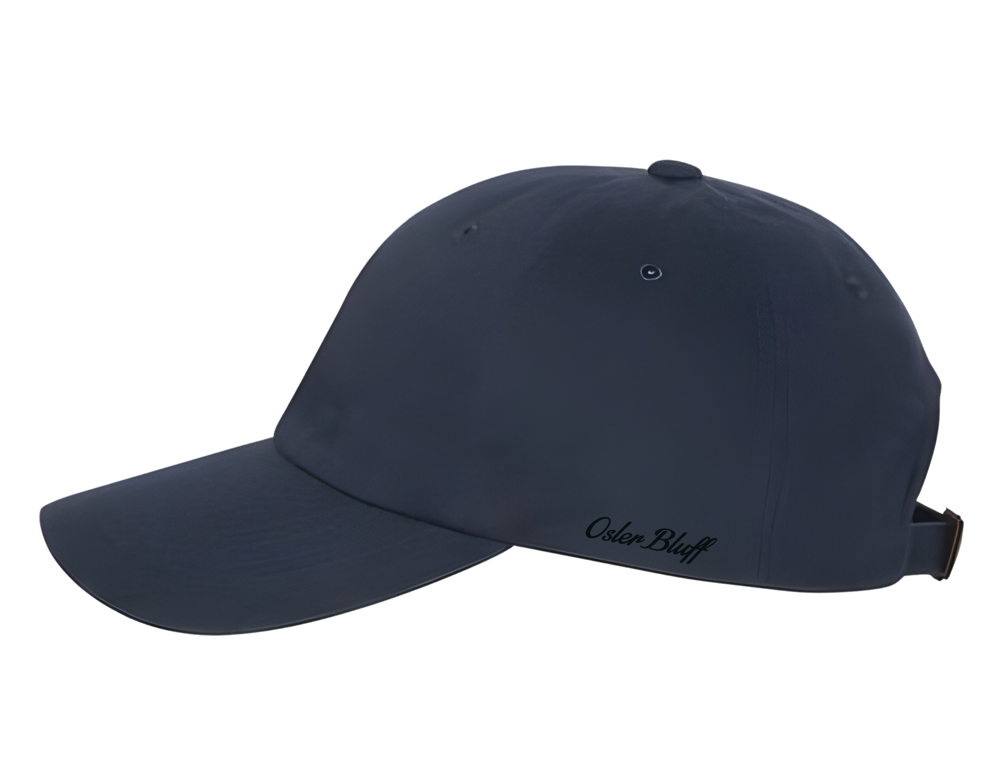 Navy blue cap with brand logo on a white background